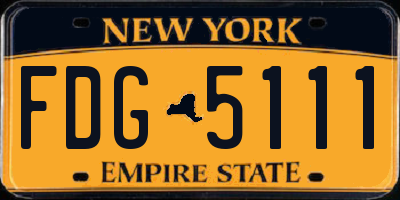 NY license plate FDG5111