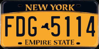 NY license plate FDG5114