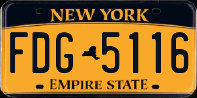 NY license plate FDG5116