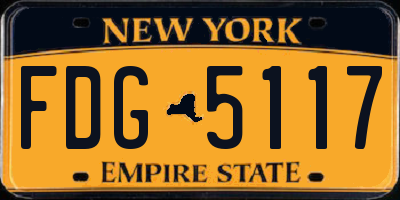 NY license plate FDG5117