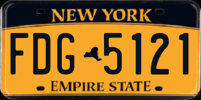 NY license plate FDG5121