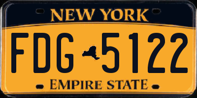 NY license plate FDG5122