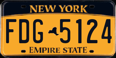 NY license plate FDG5124