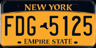 NY license plate FDG5125