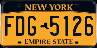 NY license plate FDG5126