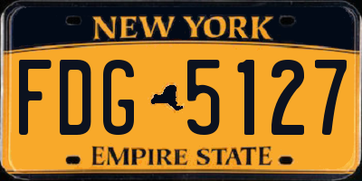 NY license plate FDG5127