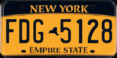 NY license plate FDG5128