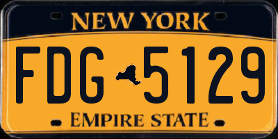 NY license plate FDG5129