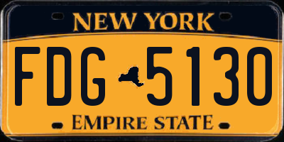 NY license plate FDG5130