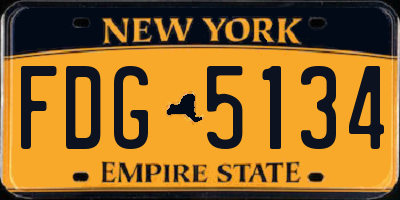 NY license plate FDG5134