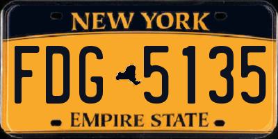 NY license plate FDG5135