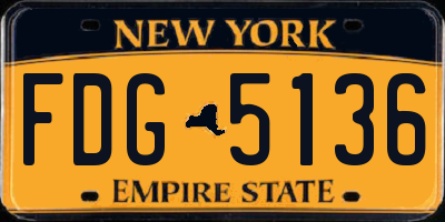 NY license plate FDG5136