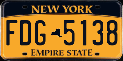 NY license plate FDG5138