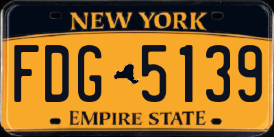 NY license plate FDG5139