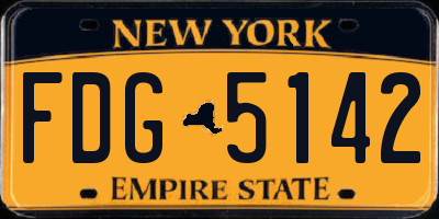 NY license plate FDG5142