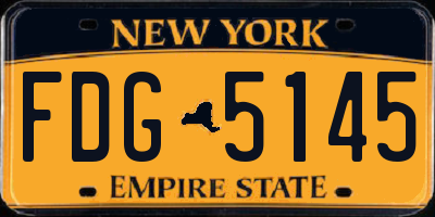 NY license plate FDG5145