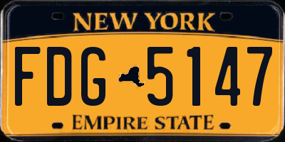 NY license plate FDG5147