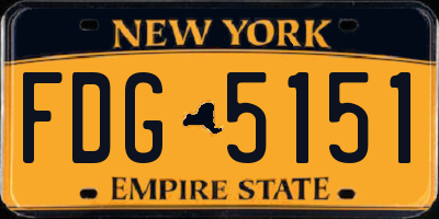 NY license plate FDG5151