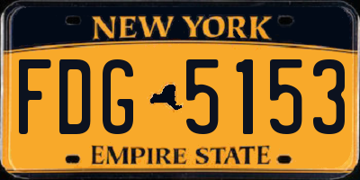 NY license plate FDG5153