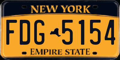 NY license plate FDG5154
