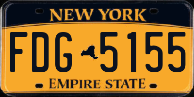 NY license plate FDG5155