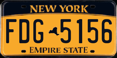 NY license plate FDG5156
