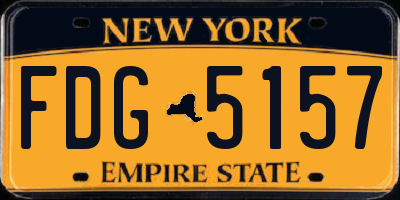NY license plate FDG5157