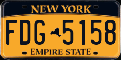 NY license plate FDG5158