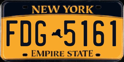 NY license plate FDG5161