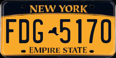 NY license plate FDG5170