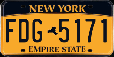 NY license plate FDG5171