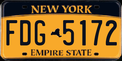 NY license plate FDG5172
