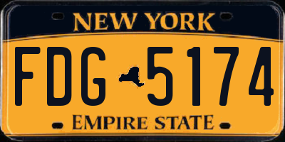 NY license plate FDG5174