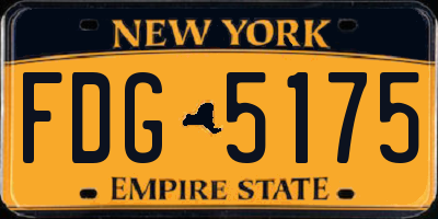 NY license plate FDG5175