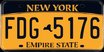 NY license plate FDG5176