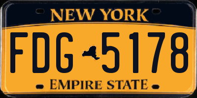 NY license plate FDG5178