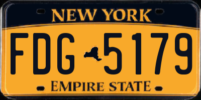 NY license plate FDG5179