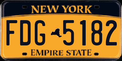 NY license plate FDG5182