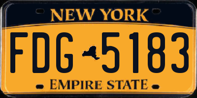 NY license plate FDG5183