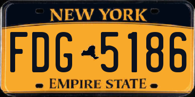 NY license plate FDG5186