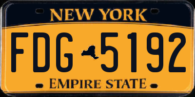 NY license plate FDG5192