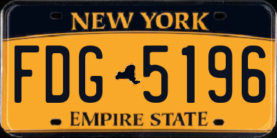 NY license plate FDG5196