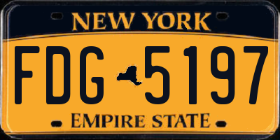 NY license plate FDG5197
