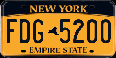 NY license plate FDG5200