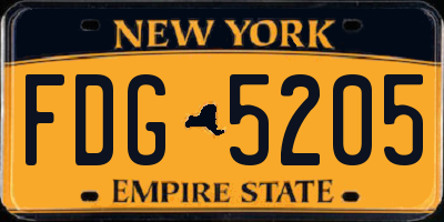 NY license plate FDG5205