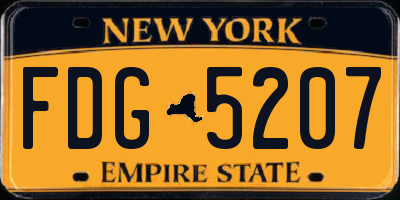 NY license plate FDG5207