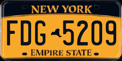 NY license plate FDG5209