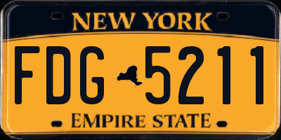NY license plate FDG5211