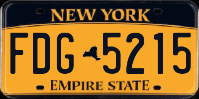 NY license plate FDG5215