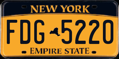 NY license plate FDG5220